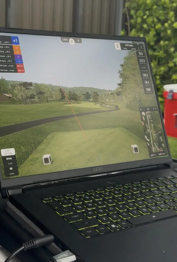 The simulator software running on the operator laptop beside the bay